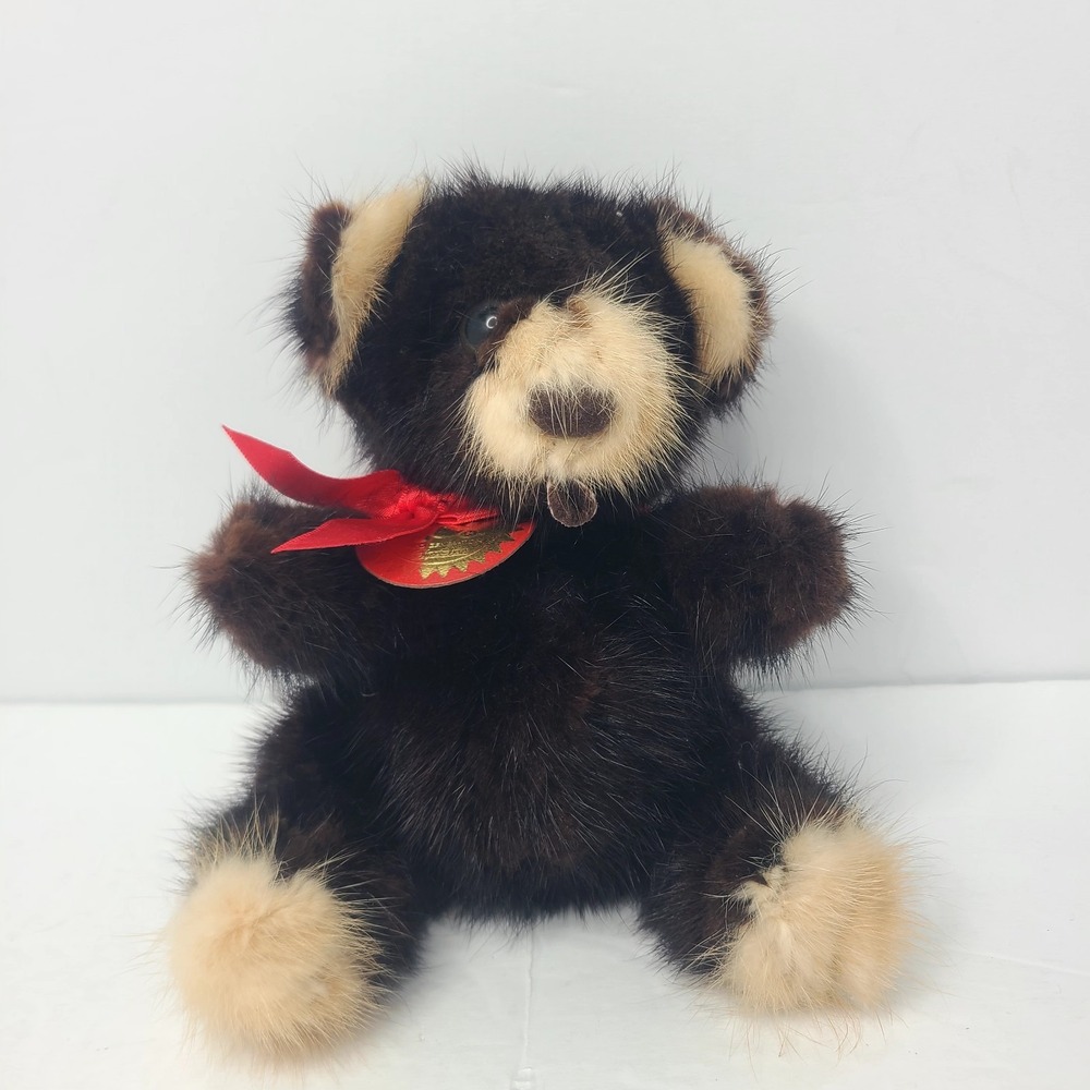 Vintage Genuine Mink Teddy Bear Rare Bear Inc 1982‎ 6 in